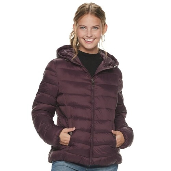 Madden NYC Packable Jacket Burgandy - Picture 1 of 6